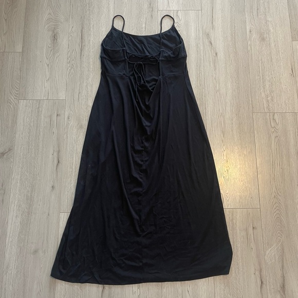 Aritzia Wilfred New Dreamweaver Dress - Black Lace-Up Midi Dress - Picture 11 of 11